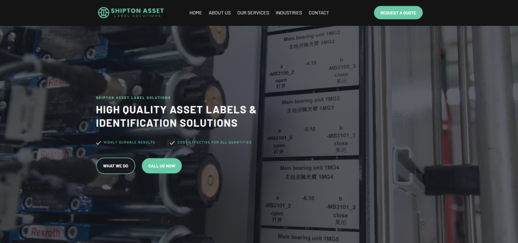 Shipton Asset Label Solution's Website