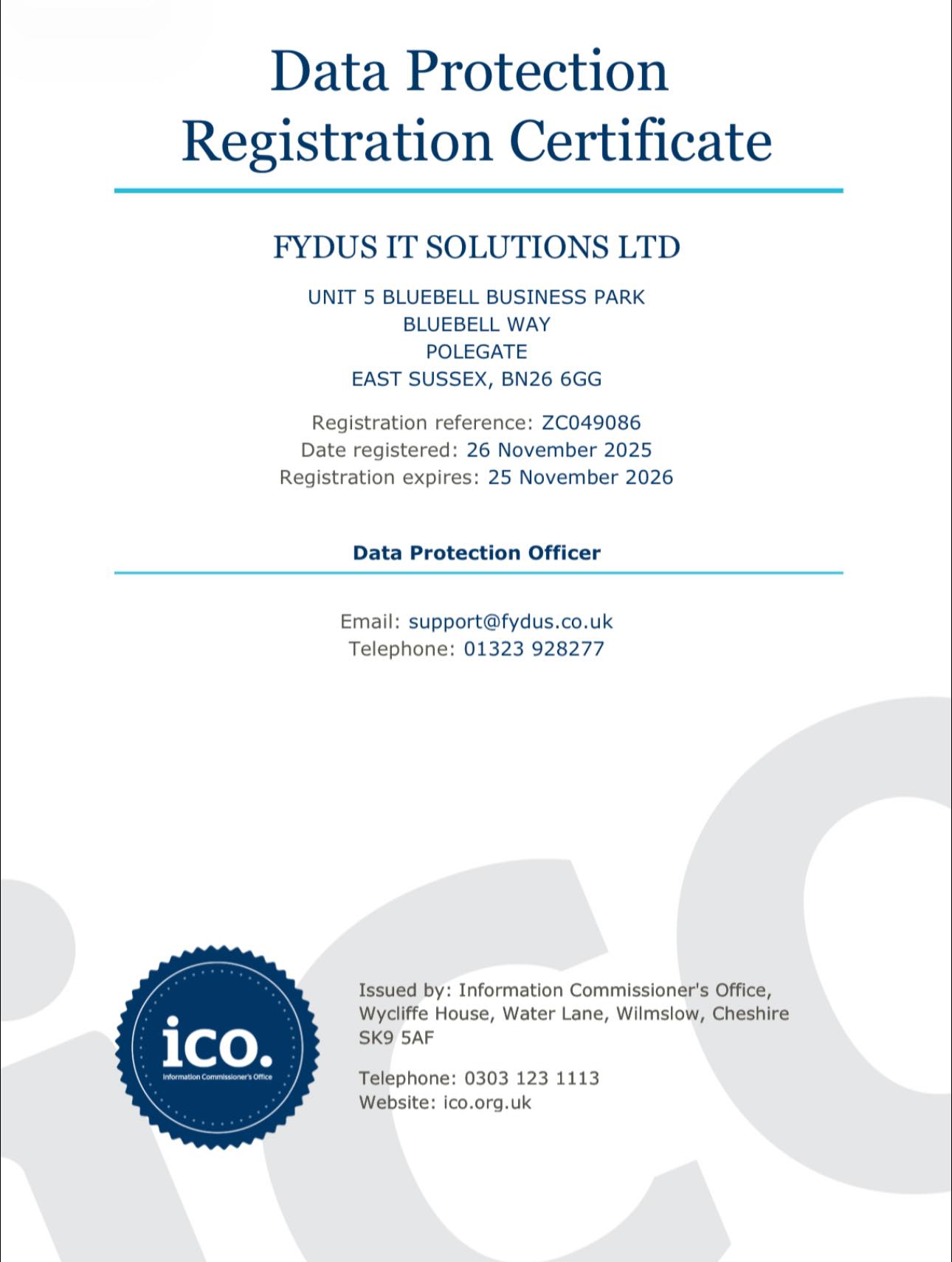 We are ICO Registered
